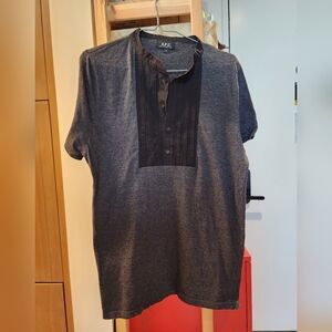 A.P.C. Fracne sz3 LG tshirt bib Heather grey